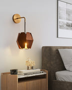Applique Murale Corps Facetté Noyer Abat-jour Branchement Nordic - Neutralighting