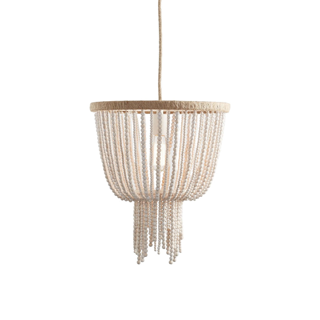 Himinuvyi Chandelier en Bois, Corde et Métal à Perles Moderne - Neutralighting