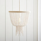 Himinuvyi Chandelier en Bois, Corde et Métal à Perles Moderne - Neutralighting