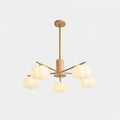 Lustra Chandelier Boules de Coton Bois Doré PE - Neutralighting