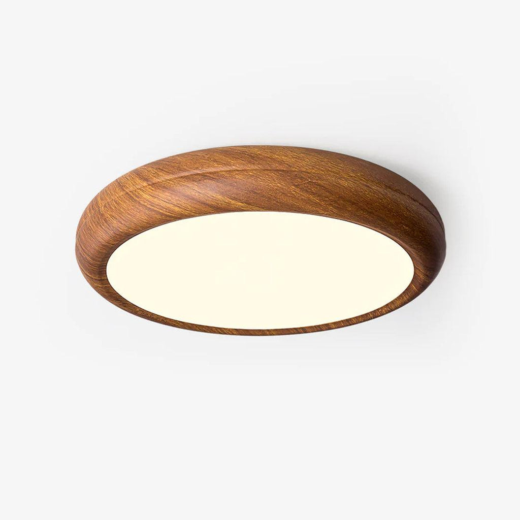 Solara Plafonnier rond en acrylique effet bois - Neutralighting