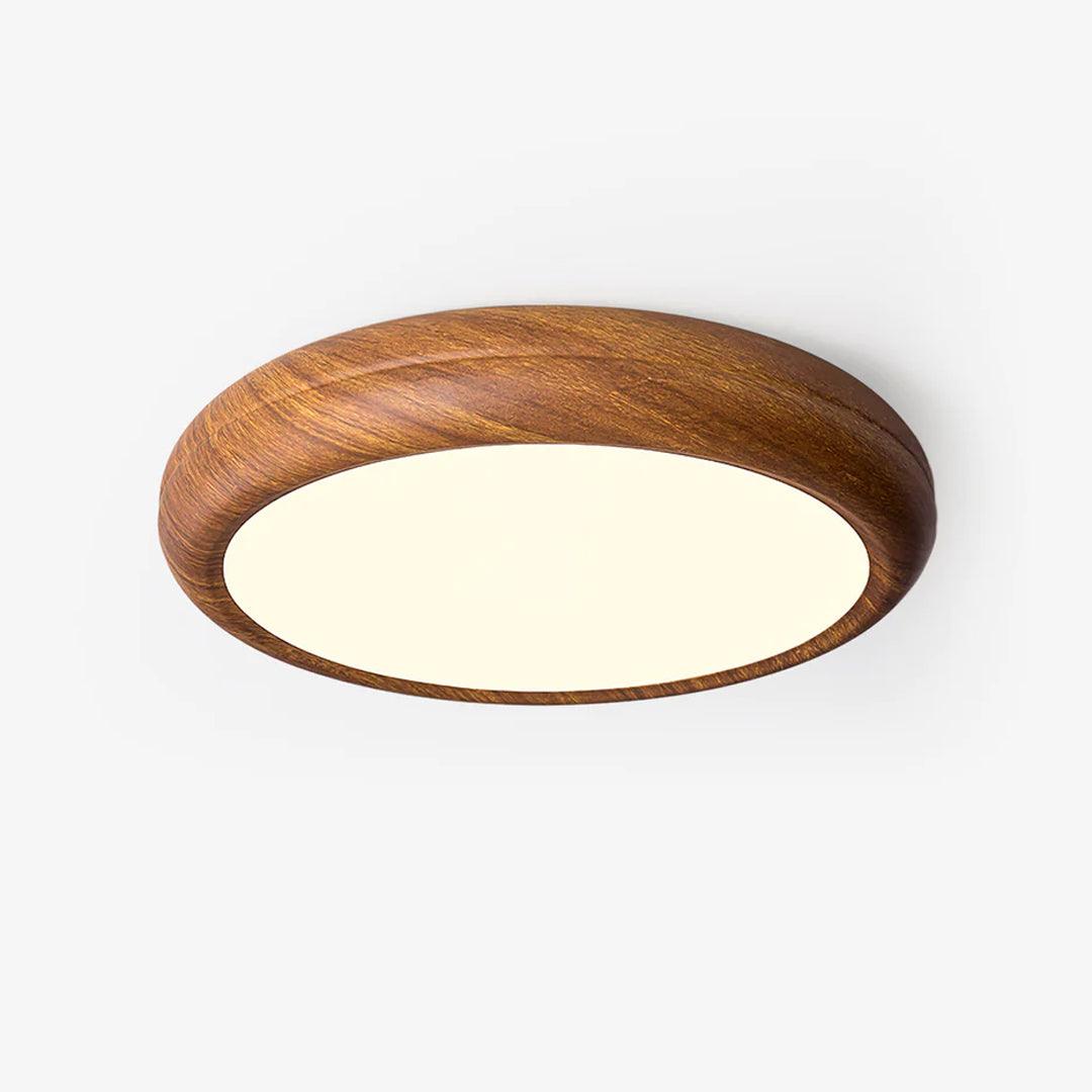Solara Plafonnier rond en acrylique effet bois - Neutralighting