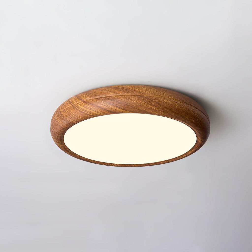 Solara Plafonnier rond en acrylique effet bois - Neutralighting