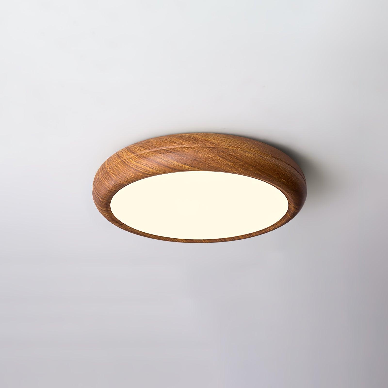 Solara Plafonnier rond en acrylique effet bois - Neutralighting