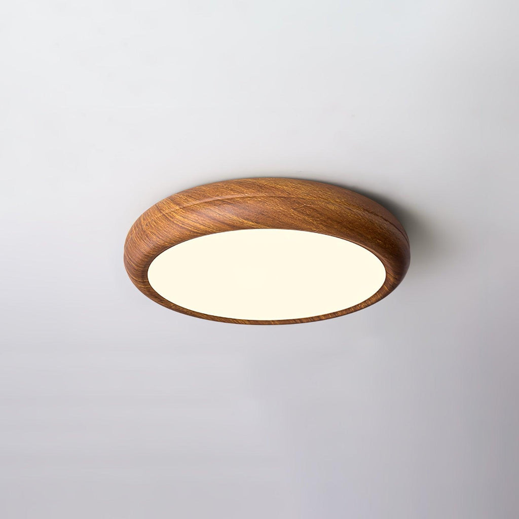 Solara Plafonnier rond en acrylique effet bois - Neutralighting