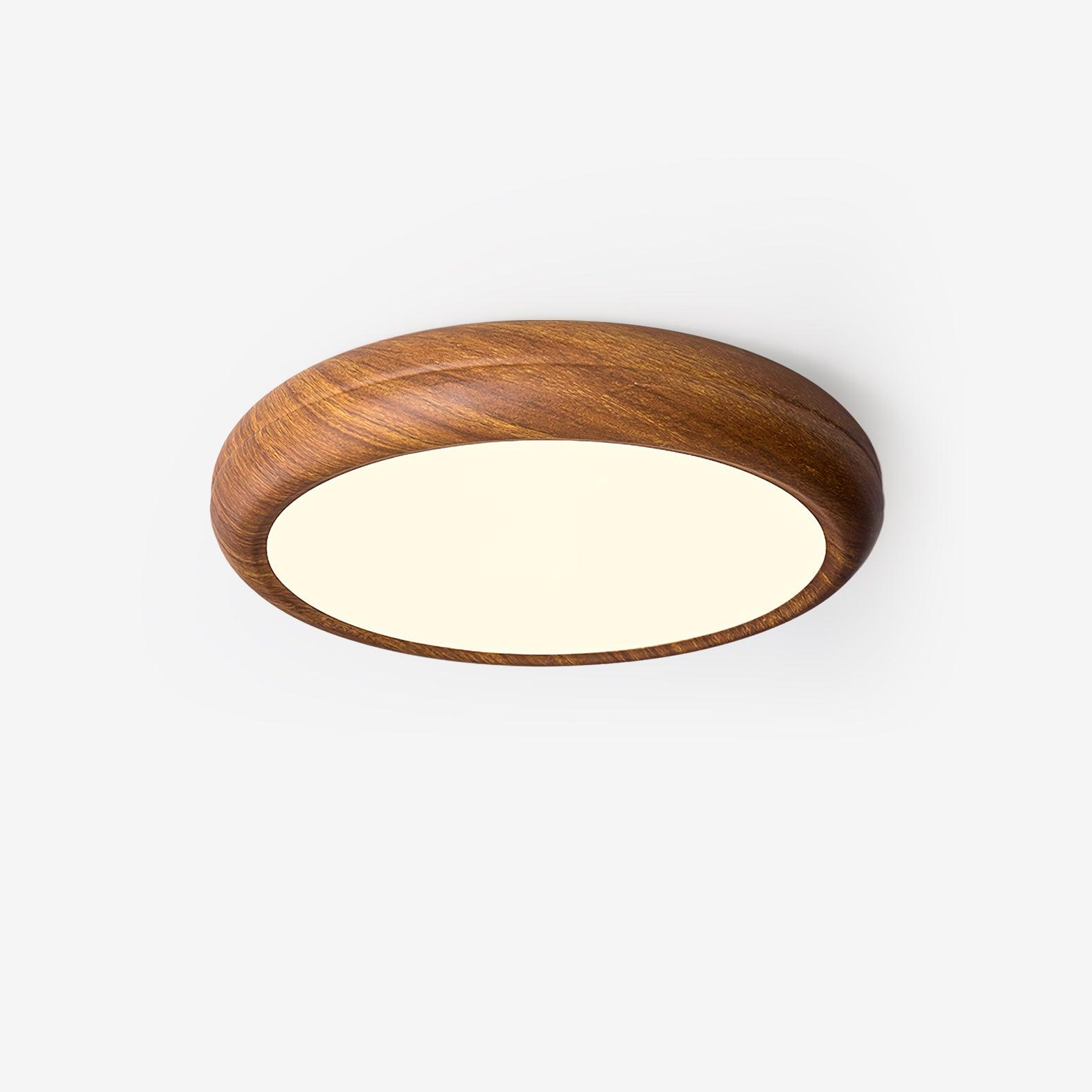 Solara Plafonnier rond en acrylique effet bois - Neutralighting