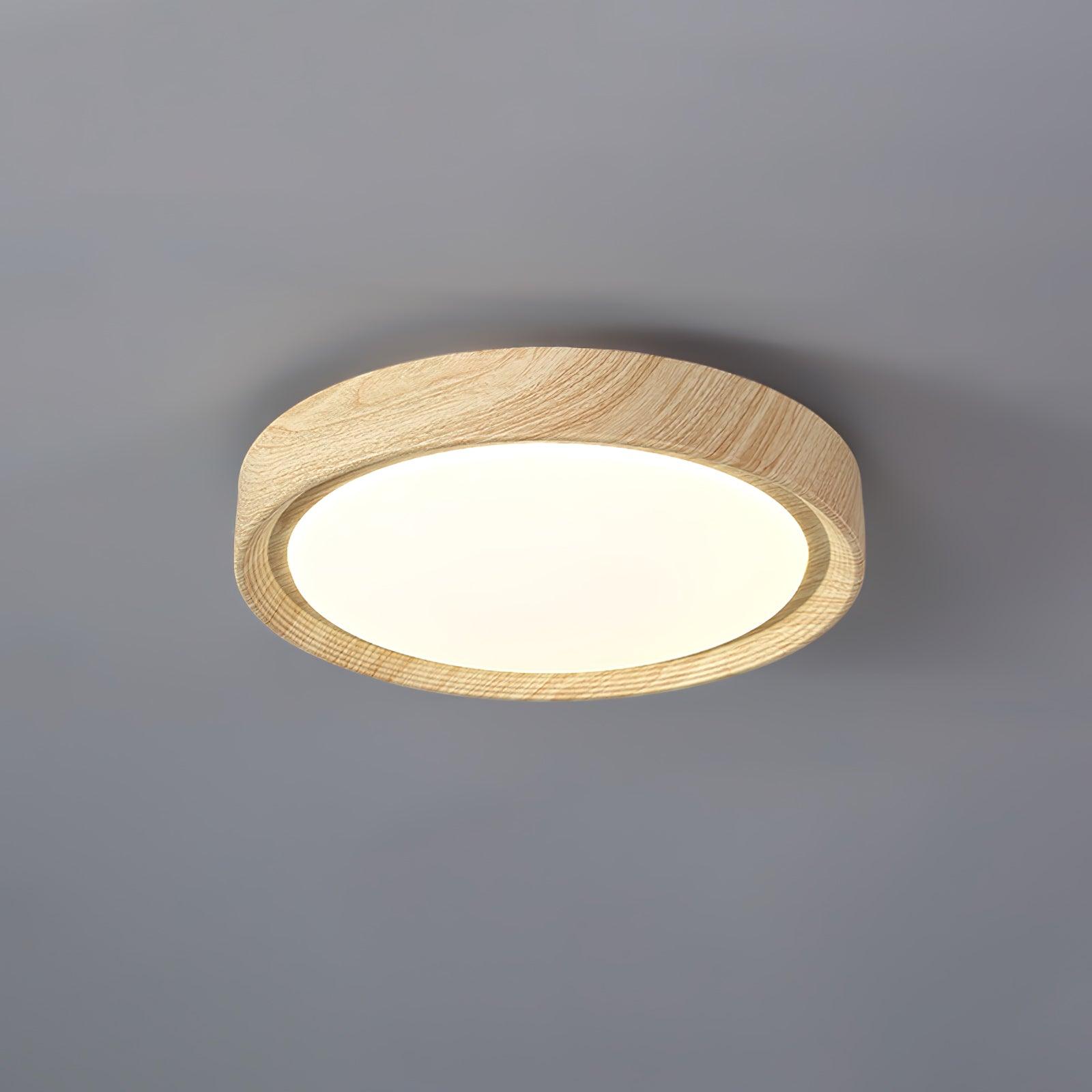 Grena Motif Bois Plafonnier Led Rond - Neutralighting