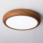 Solara Plafonnier rond en acrylique effet bois - Neutralighting