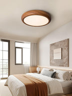 Solara Plafonnier rond en acrylique effet bois - Neutralighting