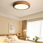 Solara Plafonnier rond en acrylique effet bois - Neutralighting