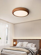 Solara Plafonnier rond en acrylique effet bois - Neutralighting