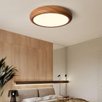 Solara Plafonnier rond en acrylique effet bois - Neutralighting