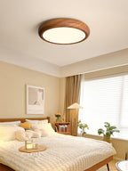 Solara Plafonnier rond en acrylique effet bois - Neutralighting