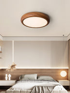 Solara Plafonnier rond en acrylique effet bois - Neutralighting