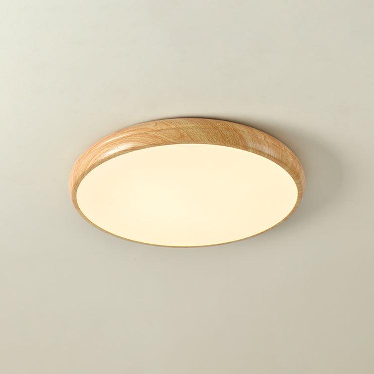 Solara Plafonnier rond en acrylique effet bois - Neutralighting