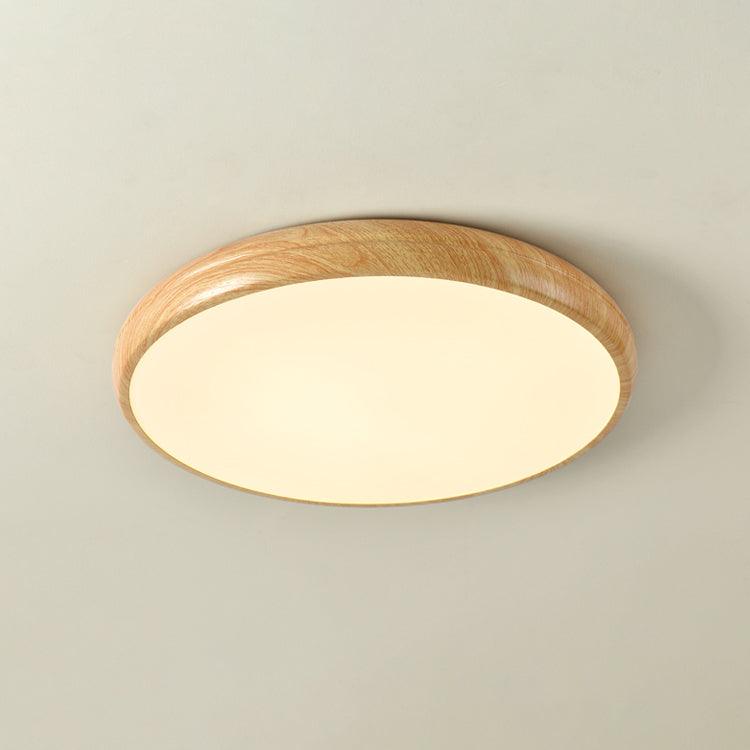Solara Plafonnier rond en acrylique effet bois - Neutralighting