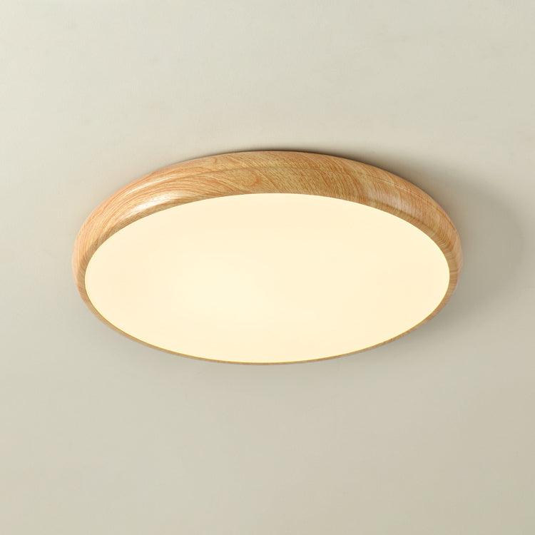 Solara Plafonnier rond en acrylique effet bois - Neutralighting
