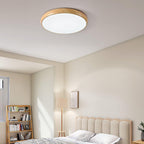 Solara Plafonnier rond en acrylique effet bois - Neutralighting