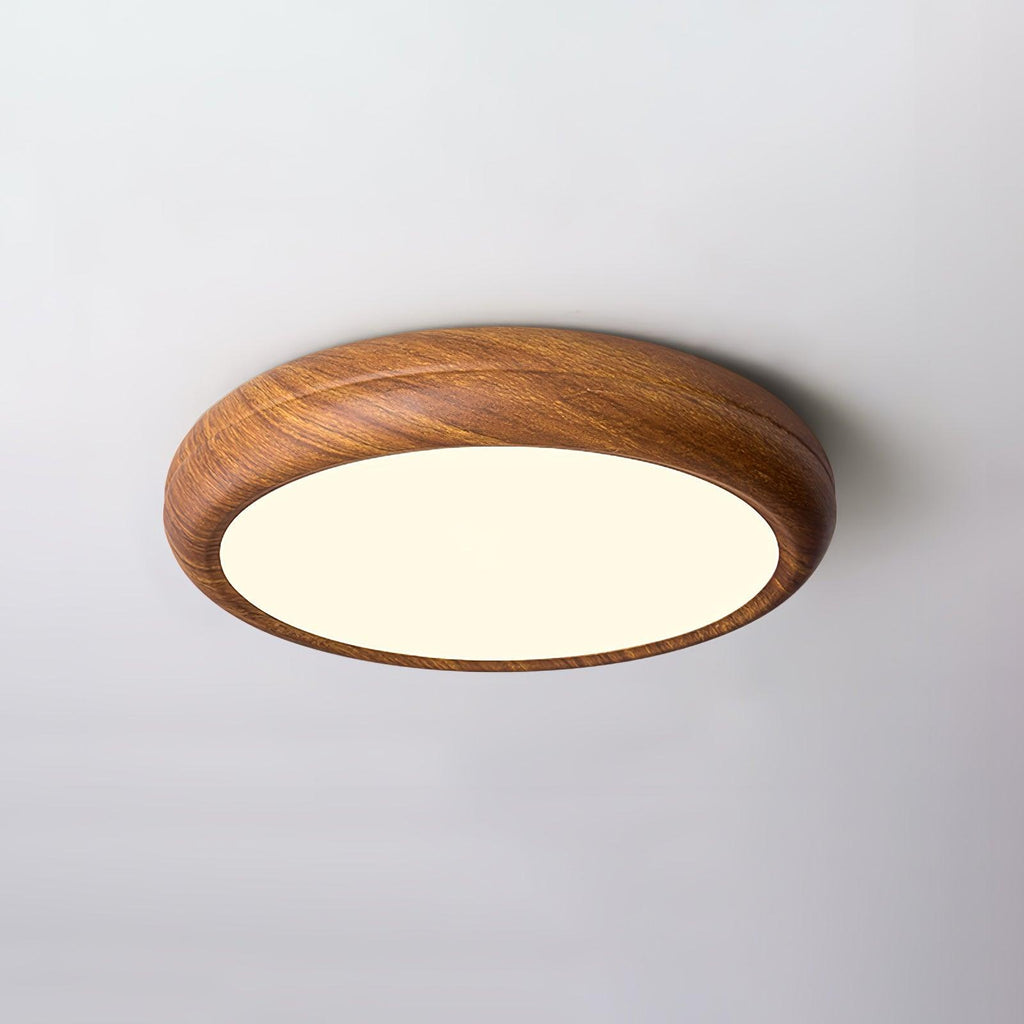 Solara Plafonnier rond en acrylique effet bois - Neutralighting