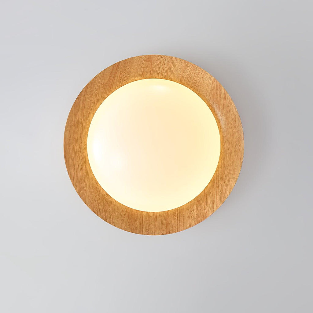 Solara Plafonnier en Bois Anneau Double Demi-Rond - Neutralighting