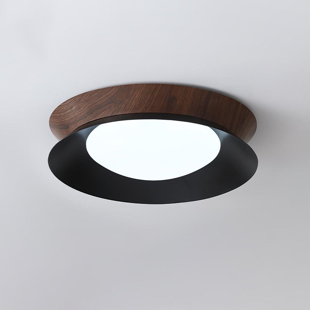 Solara Plafonnier en Bois Anneau Double Demi-Rond - Neutralighting