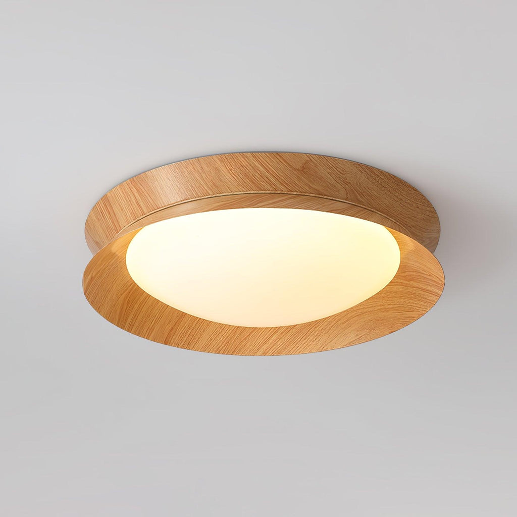 Solara Plafonnier en Bois Anneau Double Demi-Rond - Neutralighting