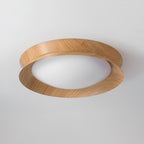 Solara Plafonnier en Bois Anneau Double Demi-Rond - Neutralighting