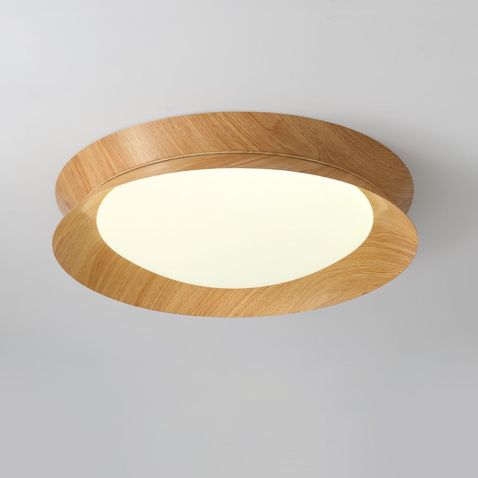 Solara Plafonnier en Bois Anneau Double Demi-Rond - Neutralighting