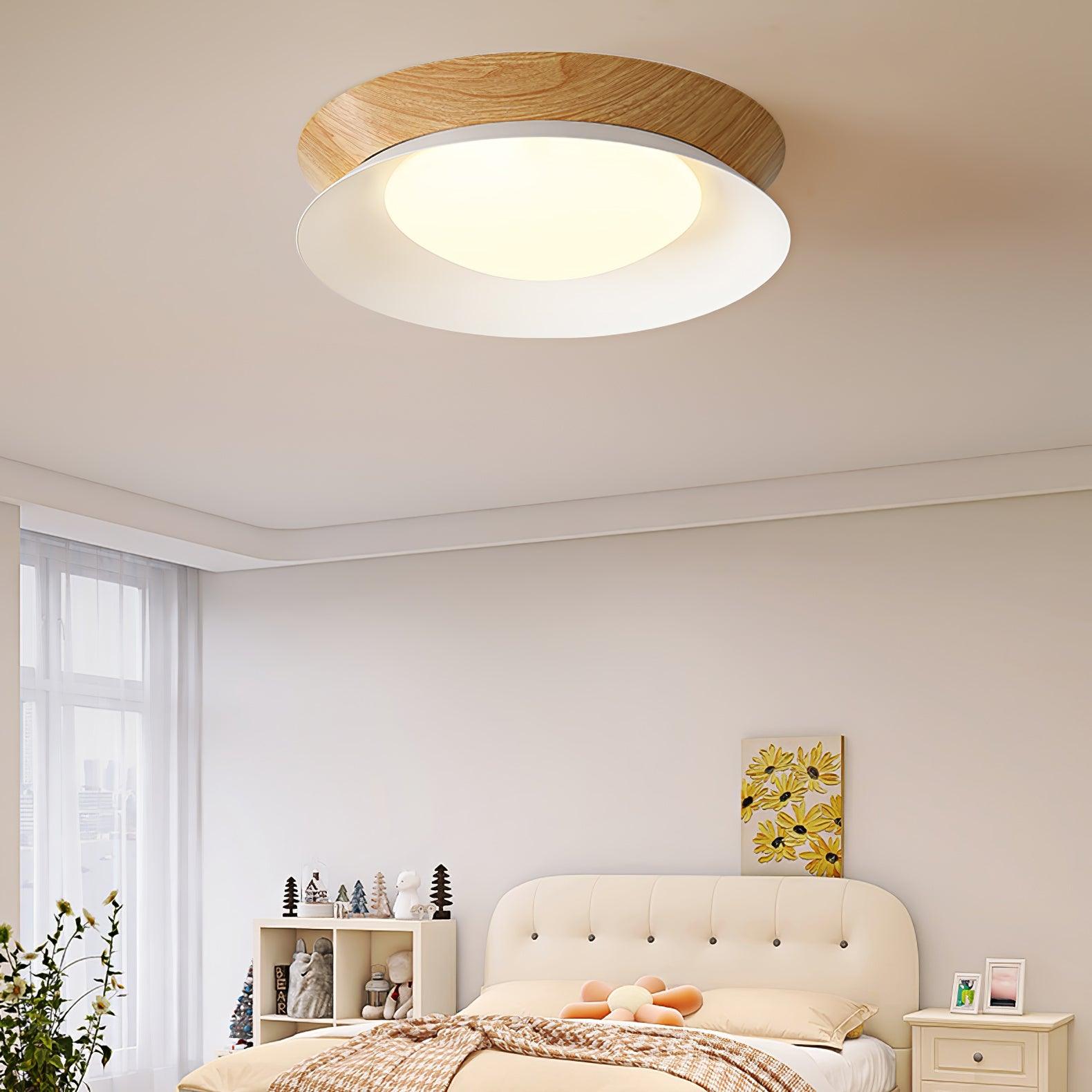Solara Plafonnier en Bois Anneau Double Demi-Rond - Neutralighting