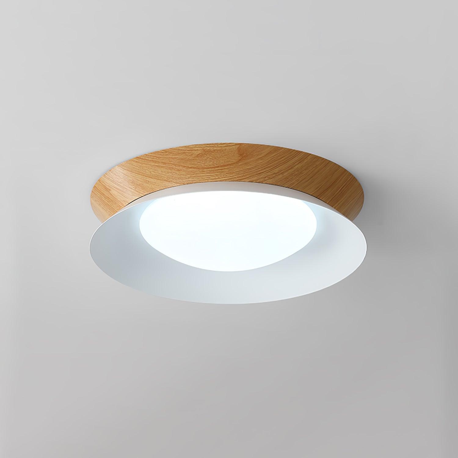 Solara Plafonnier en Bois Anneau Double Demi-Rond - Neutralighting