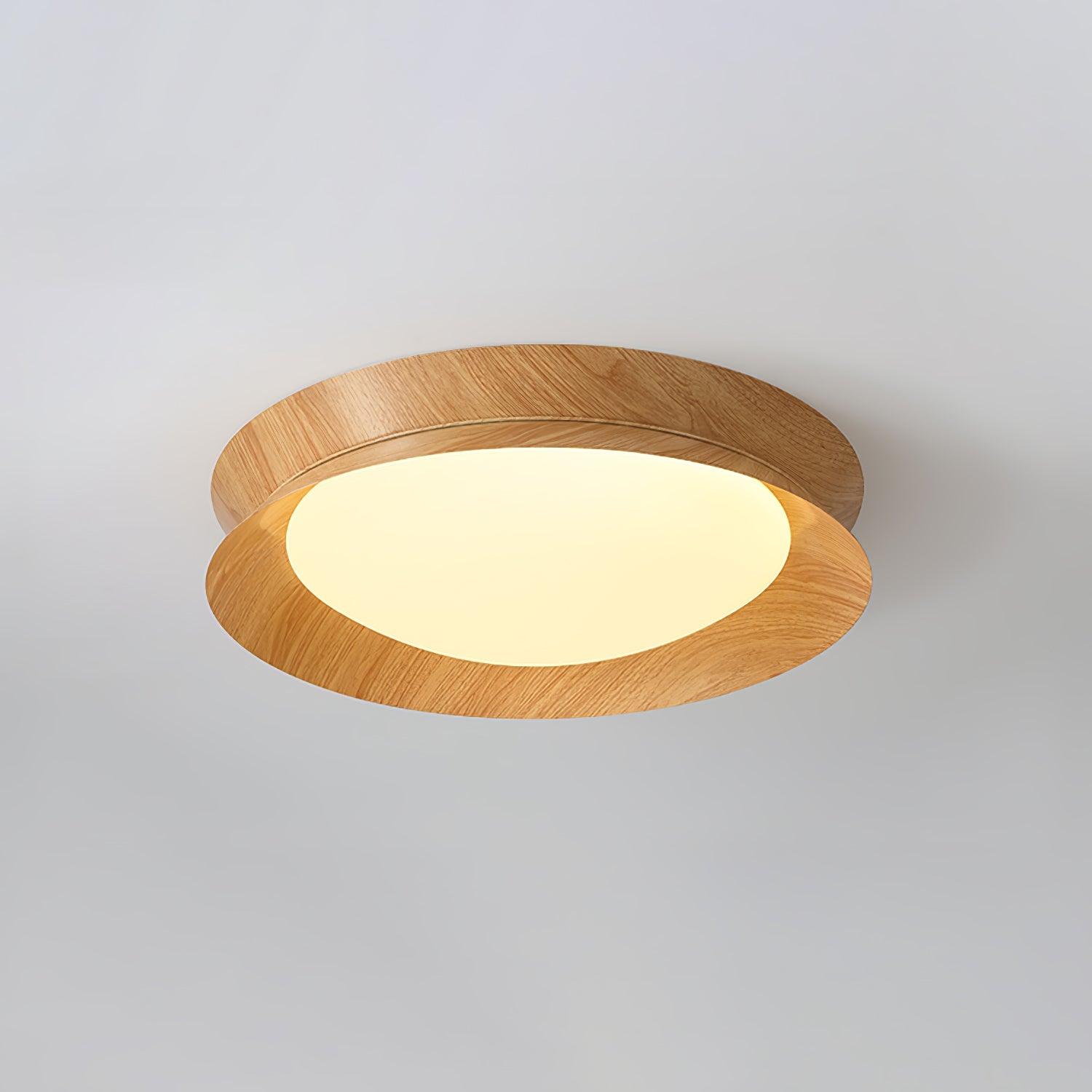 Solara Plafonnier en Bois Anneau Double Demi-Rond - Neutralighting
