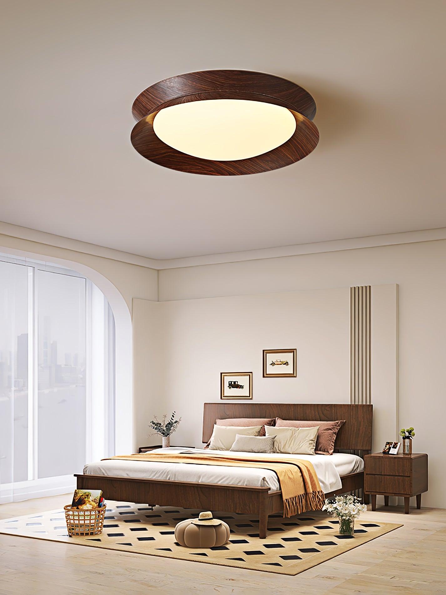 Solara Plafonnier en Bois Anneau Double Demi-Rond - Neutralighting
