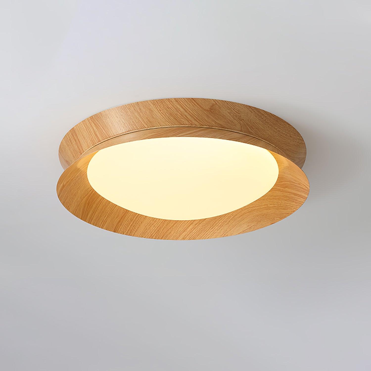 Solara Plafonnier en Bois Anneau Double Demi-Rond - Neutralighting