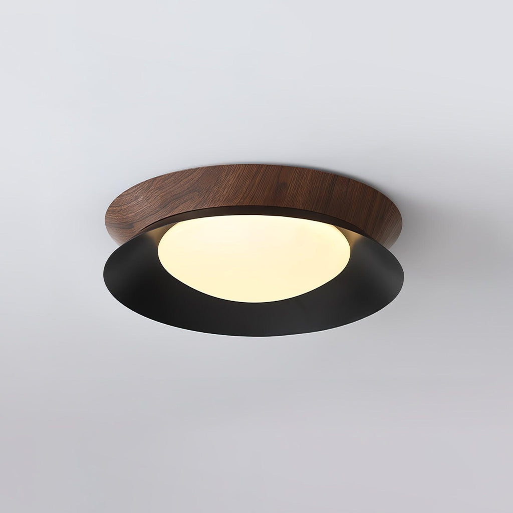 Solara Plafonnier en Bois Anneau Double Demi-Rond - Neutralighting
