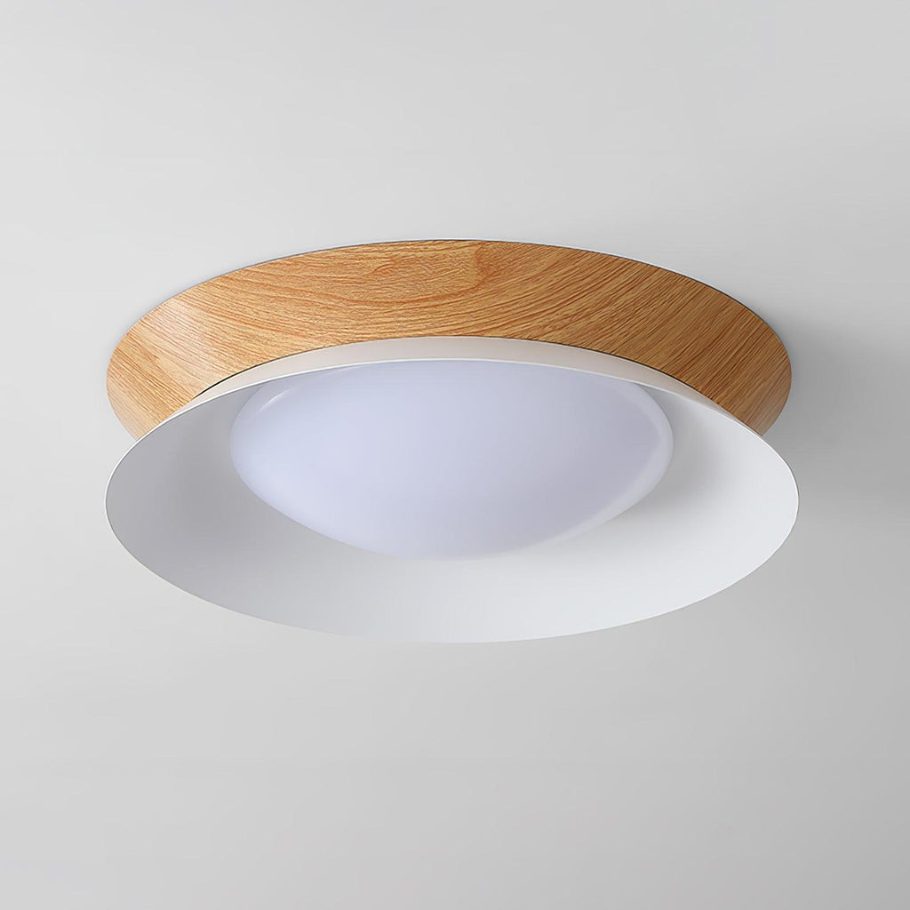 Solara Plafonnier en Bois Anneau Double Demi-Rond - Neutralighting