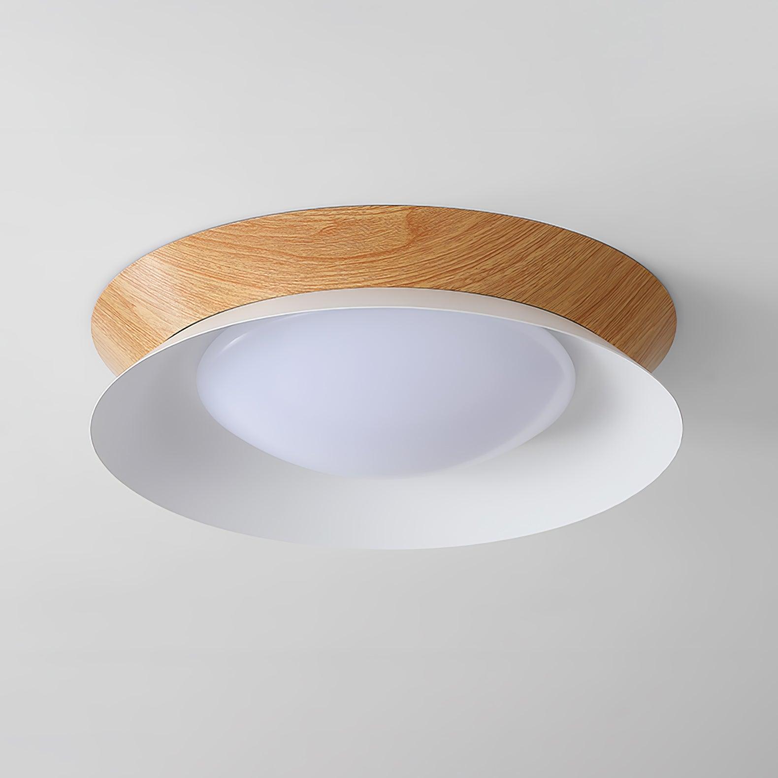 Solara Plafonnier en Bois Anneau Double Demi-Rond - Neutralighting