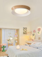 Solara Plafonnier en Bois Anneau Double Demi-Rond - Neutralighting