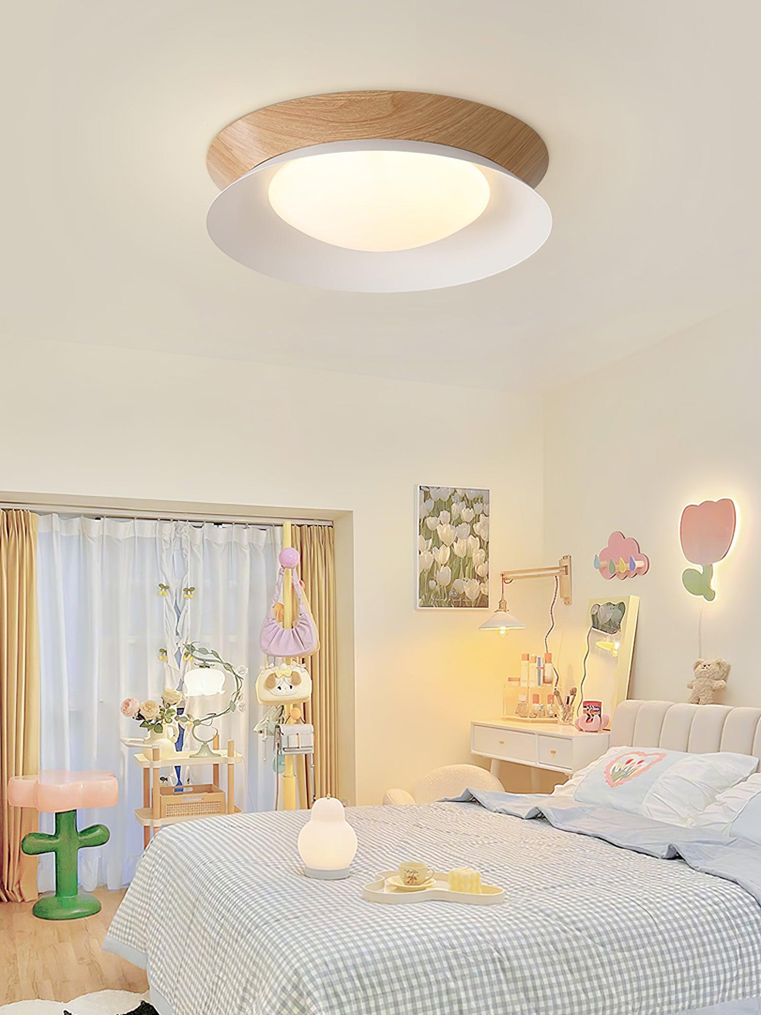 Solara Plafonnier en Bois Anneau Double Demi-Rond - Neutralighting
