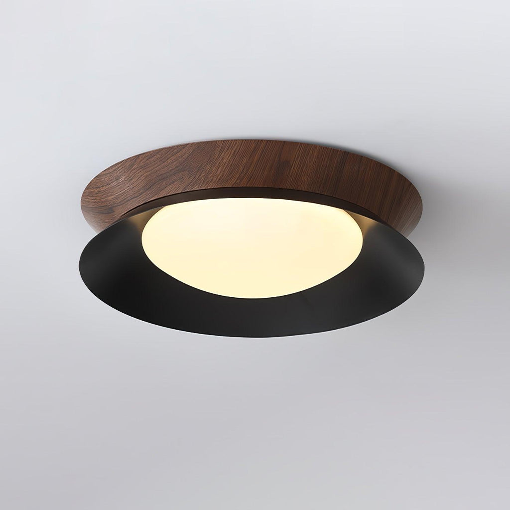 Solara Plafonnier en Bois Anneau Double Demi-Rond - Neutralighting