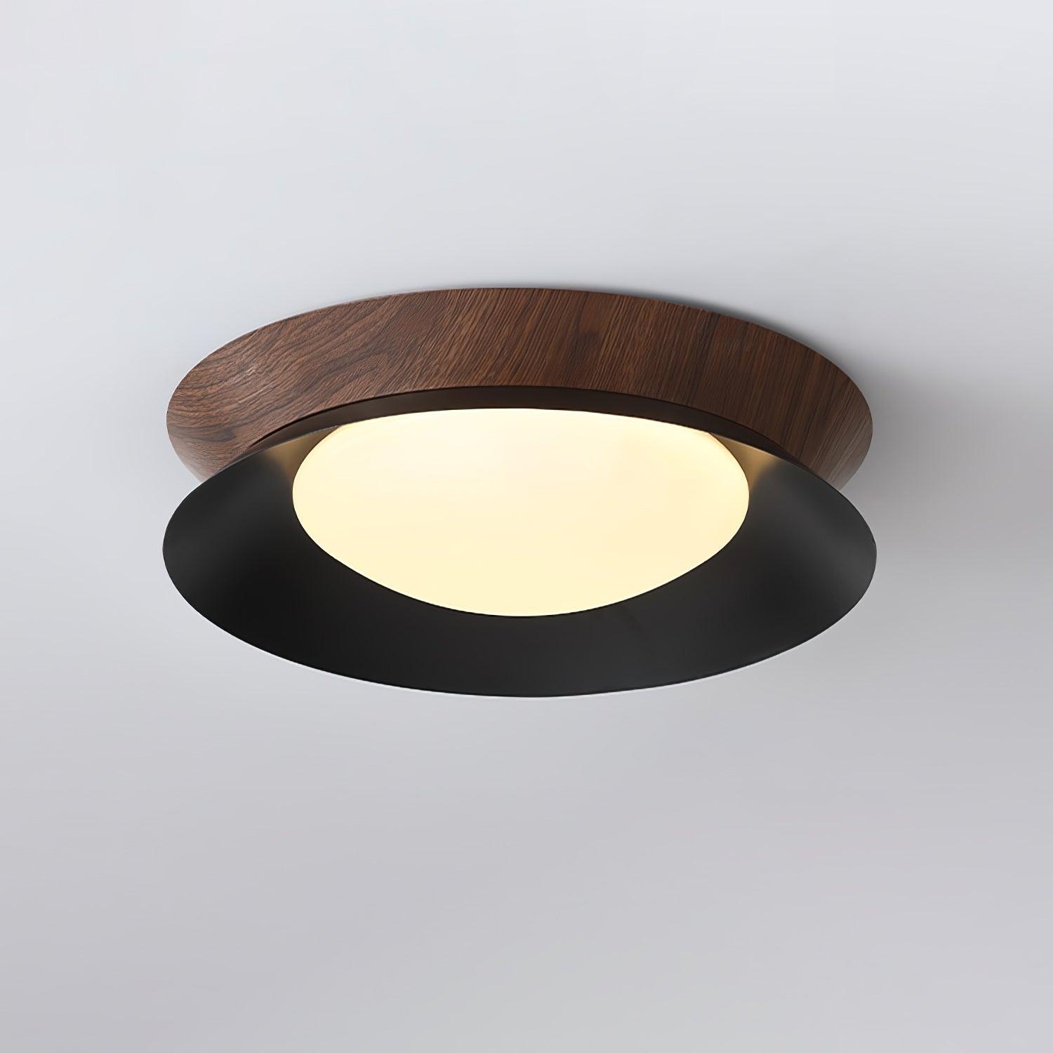 Solara Plafonnier en Bois Anneau Double Demi-Rond - Neutralighting