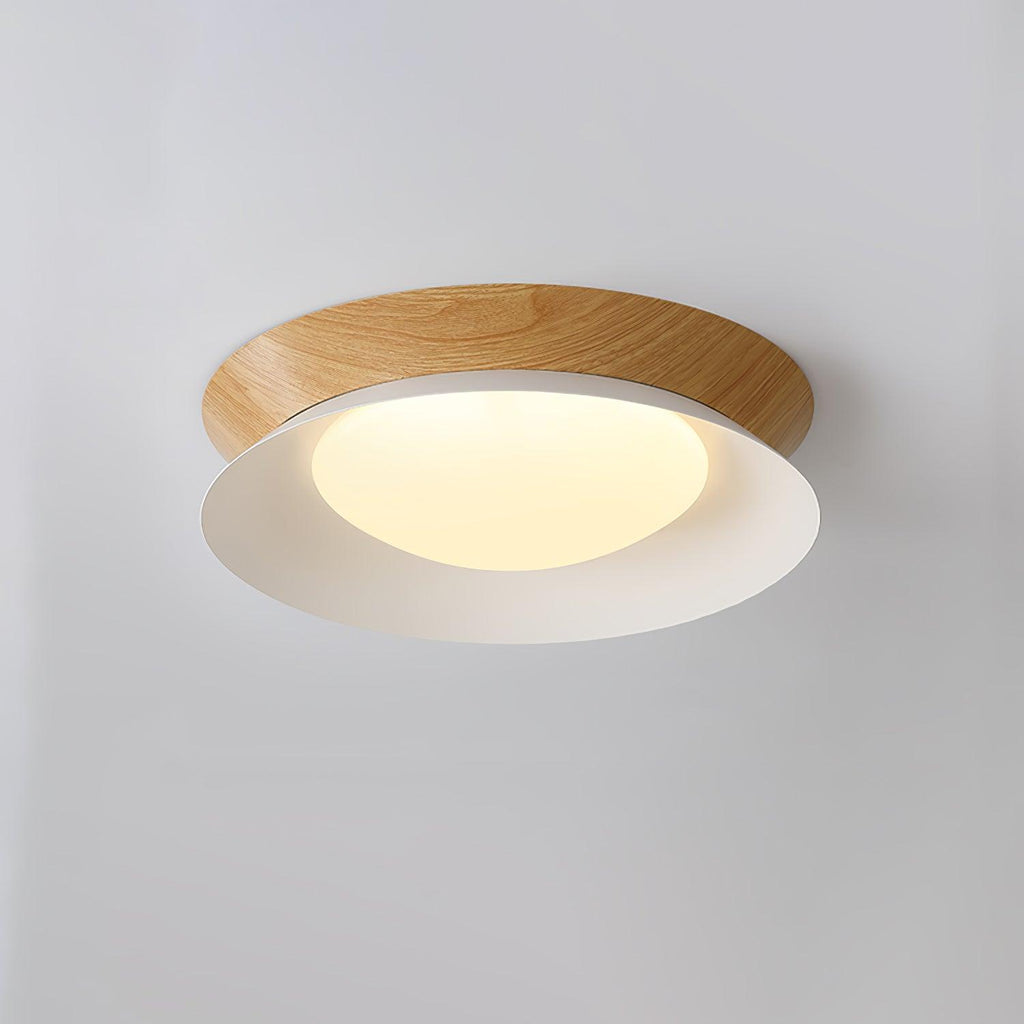 Solara Plafonnier en Bois Anneau Double Demi-Rond - Neutralighting
