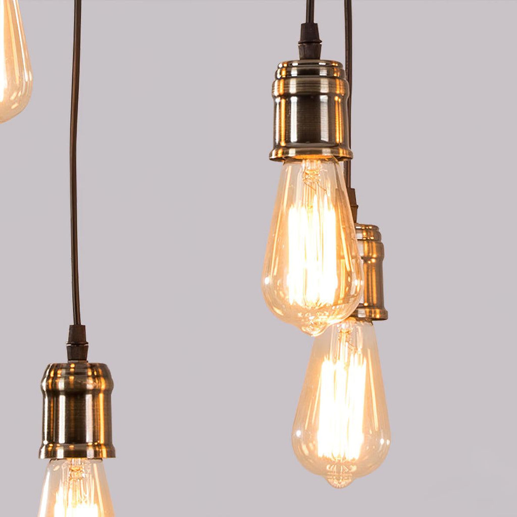 Lustra Chandelier Poutre en Bois Ampoule Edison Rustique - Neutralighting