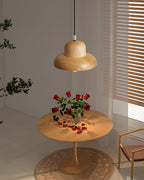 Lampe Suspendue en Forme de Chapeau en Bois Courbée Organique - Neutralighting