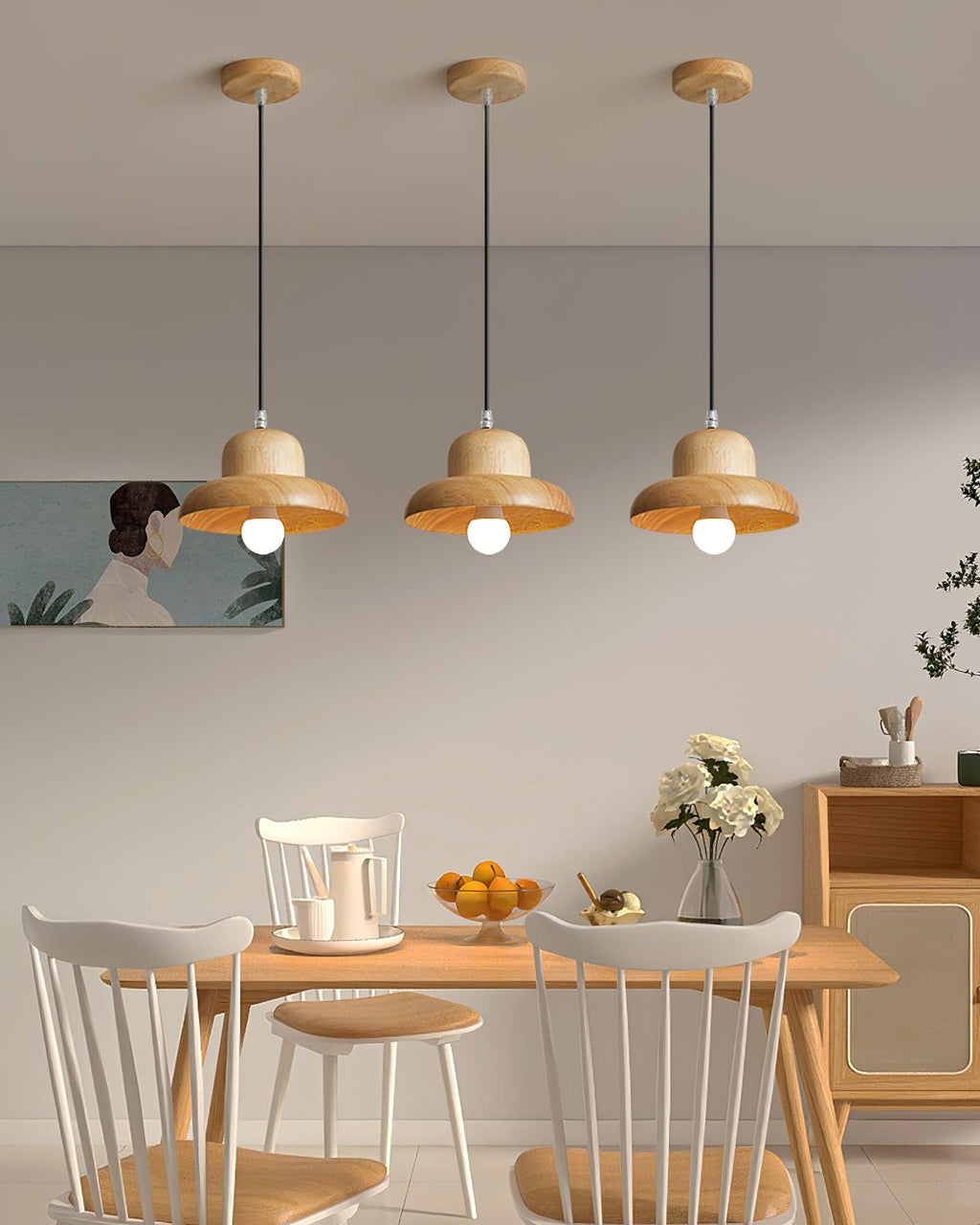 Lampe Suspendue en Forme de Chapeau en Bois Courbée Organique - Neutralighting