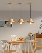 Lampe Suspendue en Forme de Chapeau en Bois Courbée Organique - Neutralighting