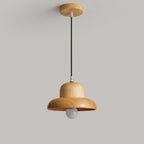 Lampe Suspendue en Forme de Chapeau en Bois Courbée Organique - Neutralighting