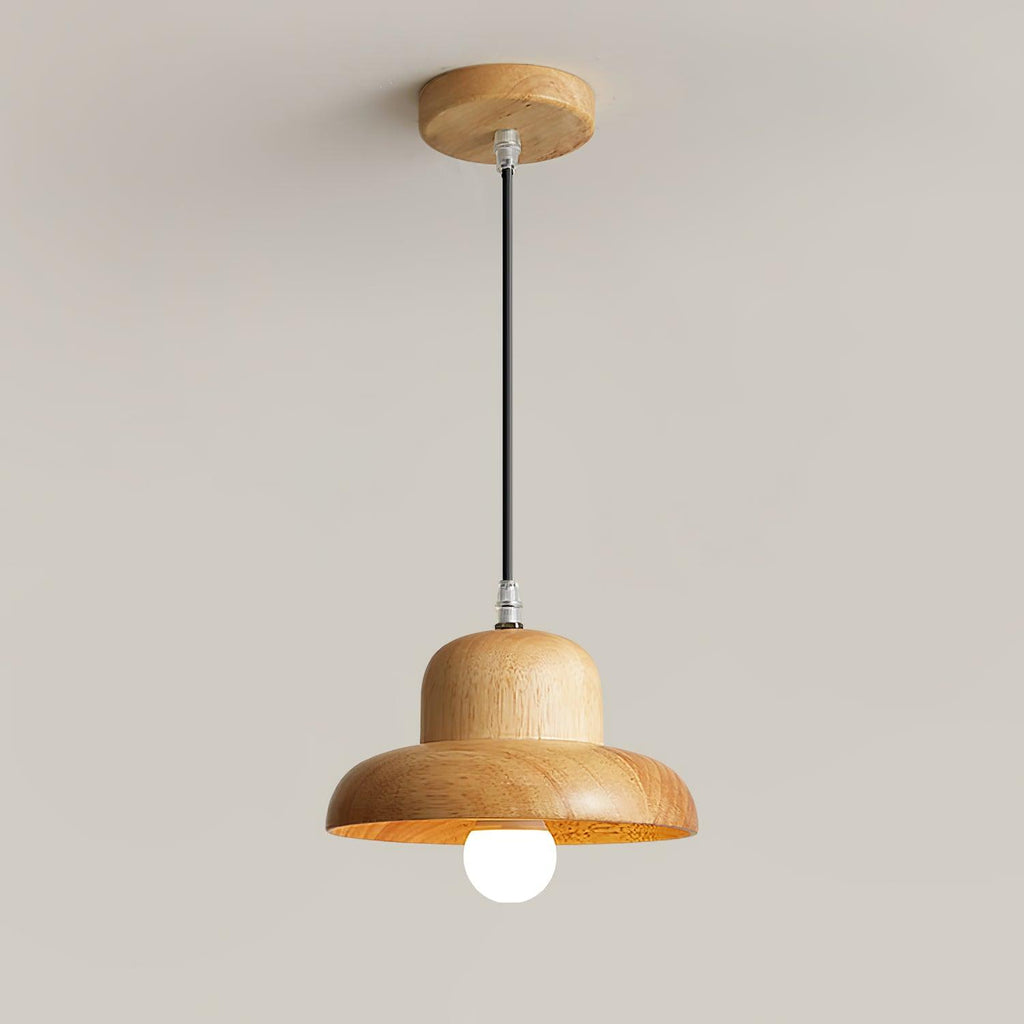Lampe Suspendue en Forme de Chapeau en Bois Courbée Organique - Neutralighting
