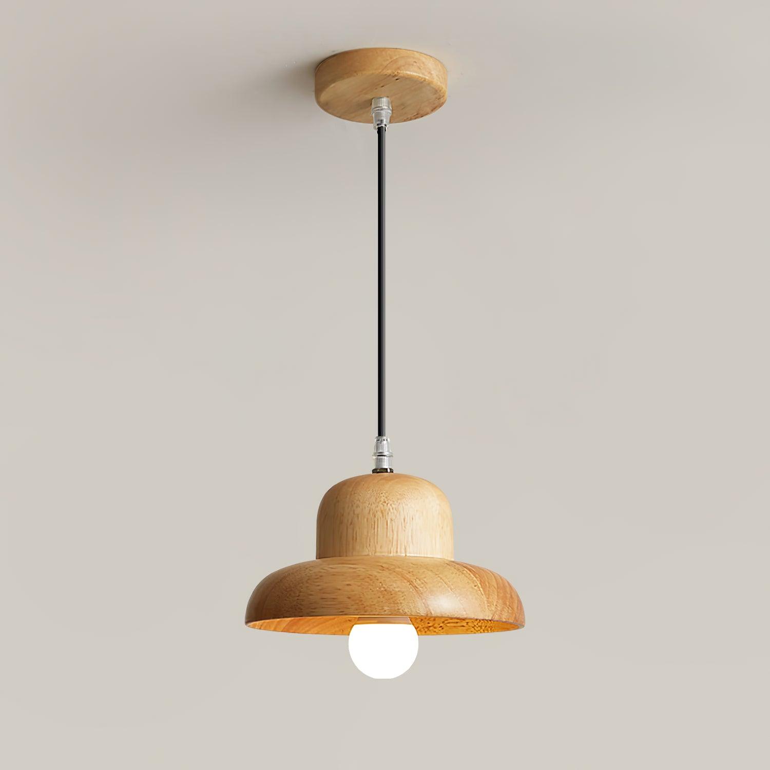 Lampe Suspendue en Forme de Chapeau en Bois Courbée Organique - Neutralighting