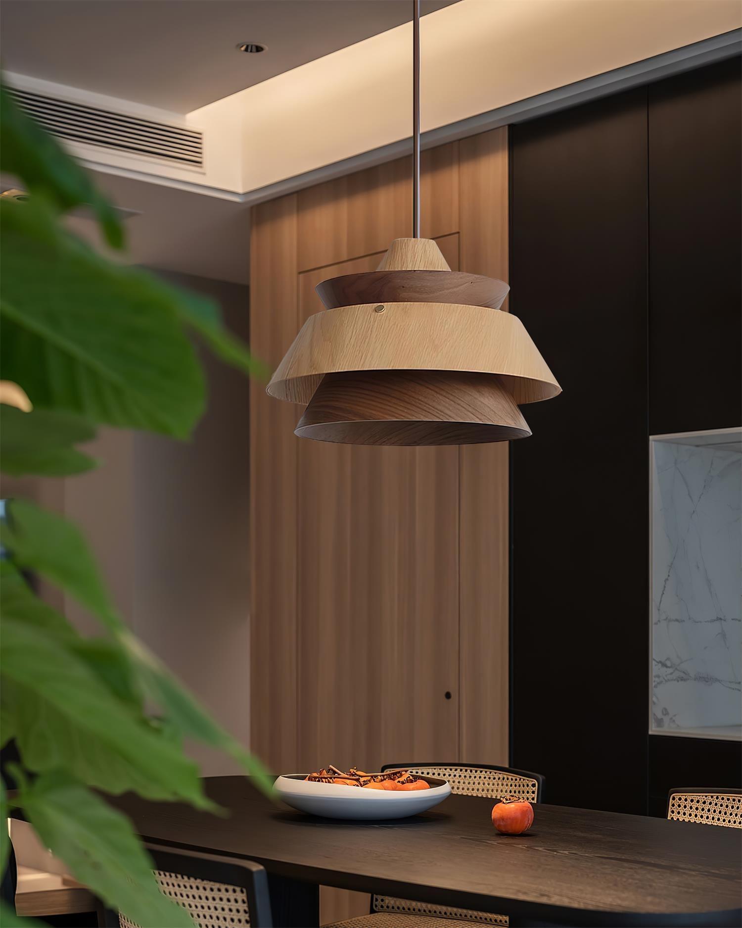 Karwe Lampe Pendante Bois Stratifié Vintage - Neutralighting