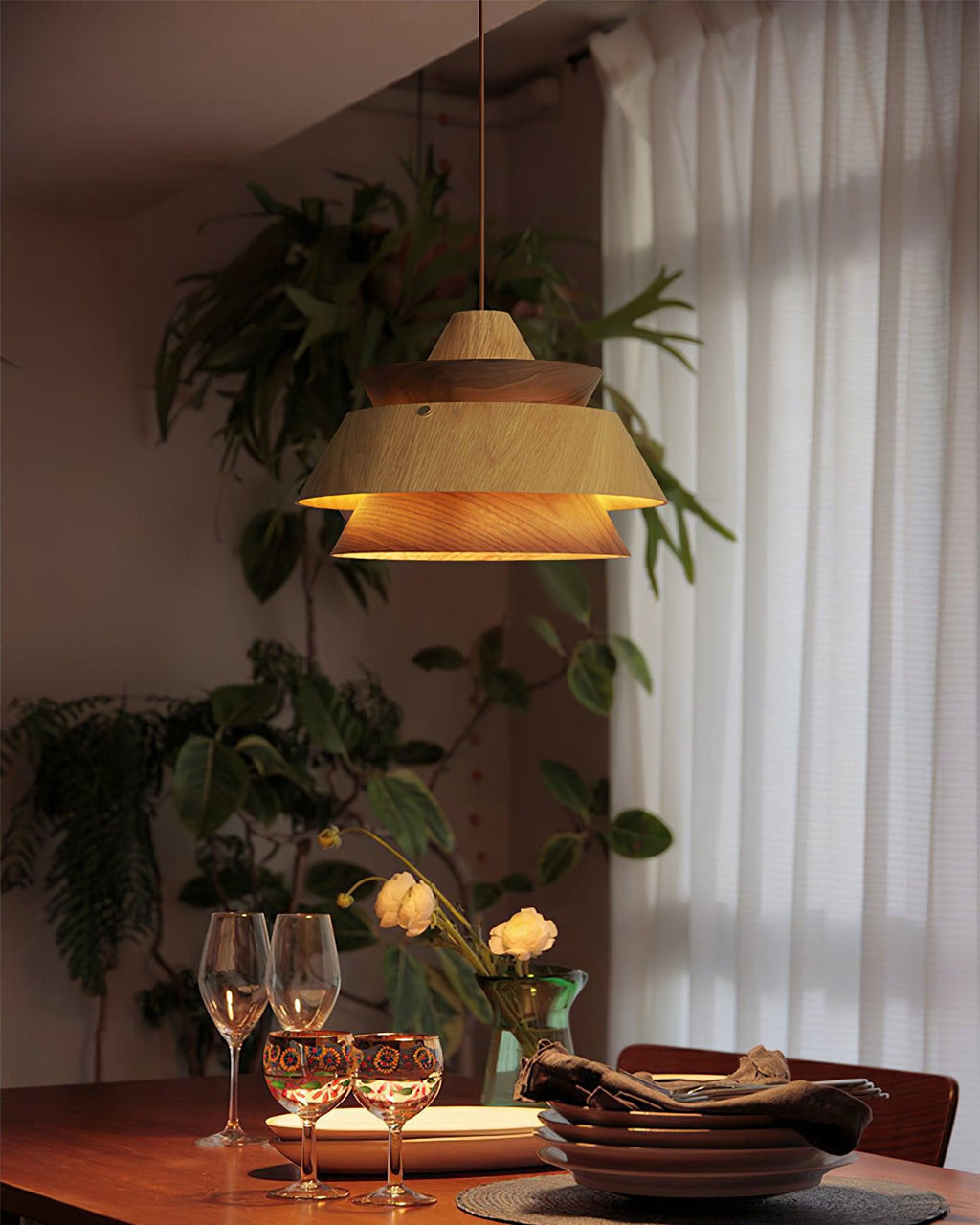Karwe Lampe Pendante Bois Stratifié Vintage - Neutralighting